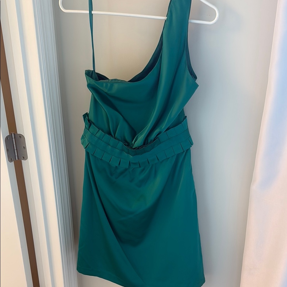 The Limited Teal One-Shoulder Dress